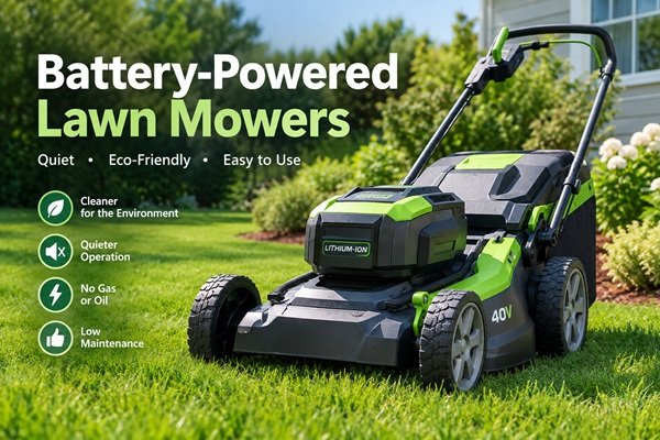 Battery-Powered Lawn Mowers battery powered lawn mower